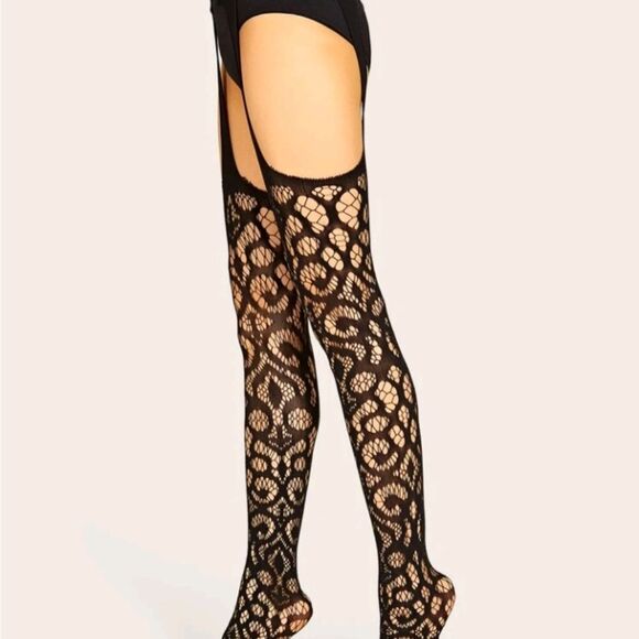 Fishnet Stockings With Attached Garter Belt • Pantyhose • Hosiery • Tigh… - Picture 4 of 6